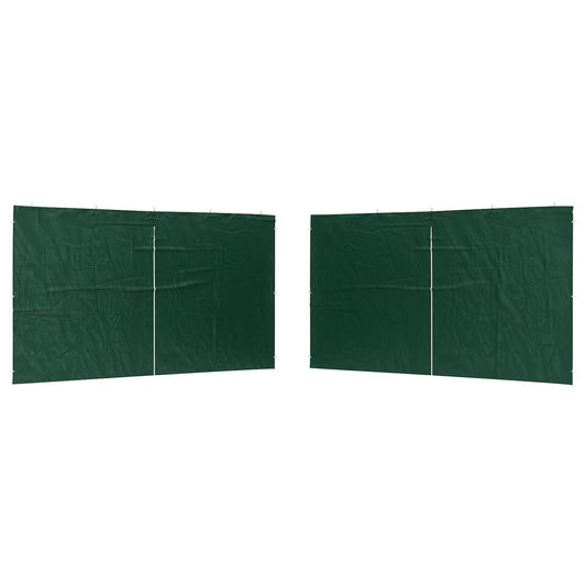 vidaXL Party Tent Sidewall 2 pcs Green 400 x 195 cm PE and Steel