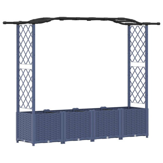 vidaXL Raised Bed with Trellis and Roof Grey 204 x 40 x 138 cm PP
