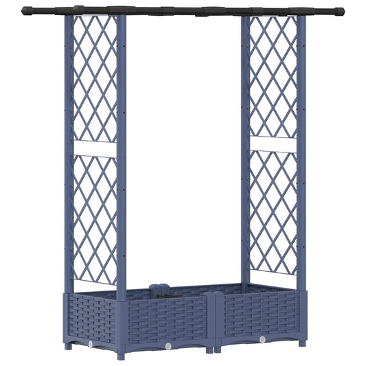 vidaXL Raised Bed with Trellis and Roof Grey 122.5 x 40 x 121 cm PP