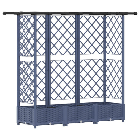vidaXL Raised Bed with Trellis and Roof Grey 164 x 40 x 121 cm PP