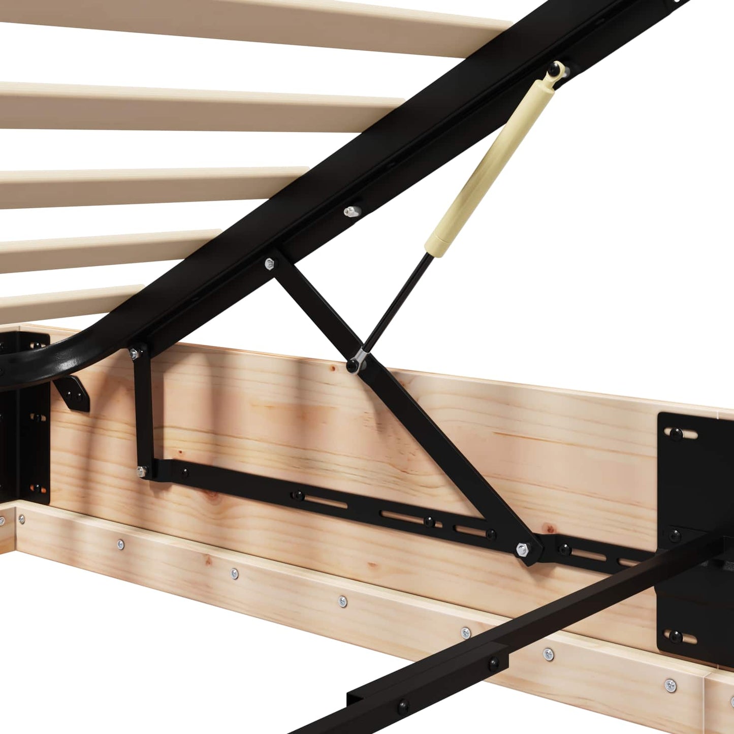 vidaXL Ottoman Bed Frame Natural 100 x 200 cm Solid Pine Wood