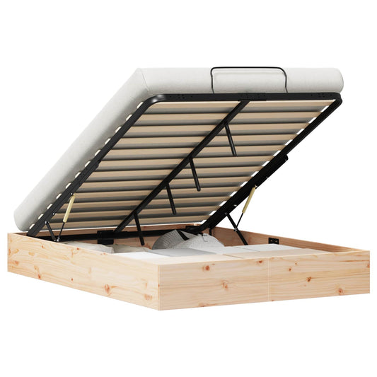 vidaXL Ottoman Bed Frame with Storage Natural 120 x 190 cm