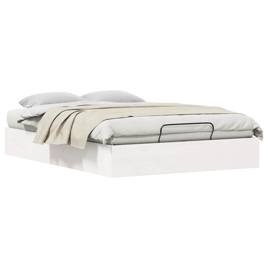 vidaXL Ottoman Bed Frame with Storage White 135 x 190 cm