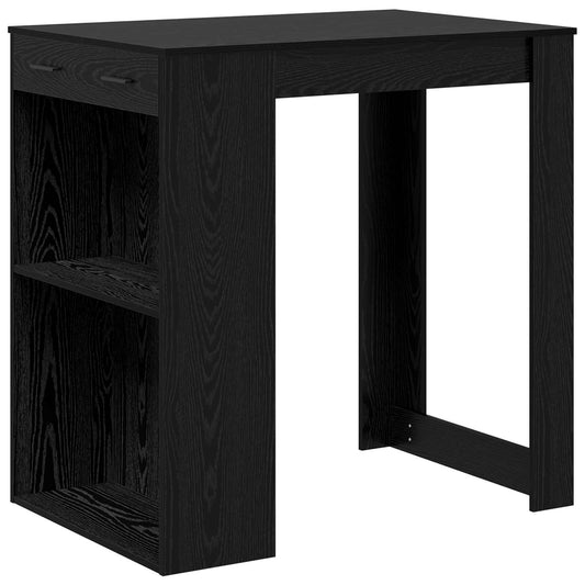 vidaXL Bar Table 102 x 70 x 103.5 cm Engineered Wood Black Oak