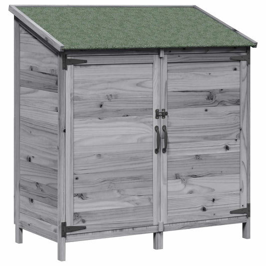 vidaXL Garden Shed with Roof Grey 106.5 x 56 x 113.5 cm Solid Fir Wood