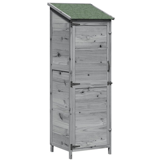 vidaXL Garden Shed with Roof Grey 59.5 x 56 x 176.5 cm Solid Fir Wood