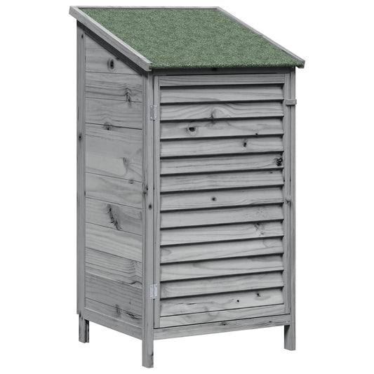 vidaXL Garden Shed with Roof Grey 59 x 56 x 113.5 cm Solid Fir Wood
