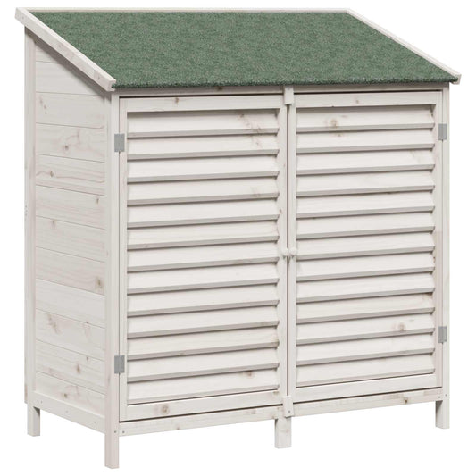 vidaXL Garden Shed with Roof White 106 x 56 x 113.5 cm Solid Fir Wood