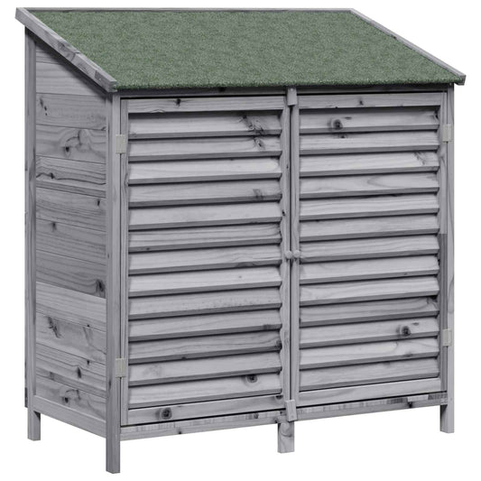 vidaXL Garden Shed with Roof Grey 106 x 56 x 113.5 cm Solid Fir Wood