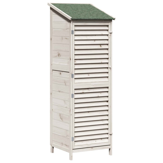 vidaXL Garden Shed with Roof White 59 x 56 x 176 cm Solid Fir Wood