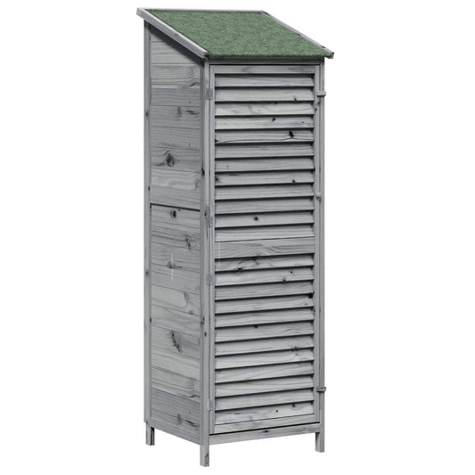vidaXL Garden Shed with Roof Grey 59 x 56 x 176 cm Solid Fir Wood