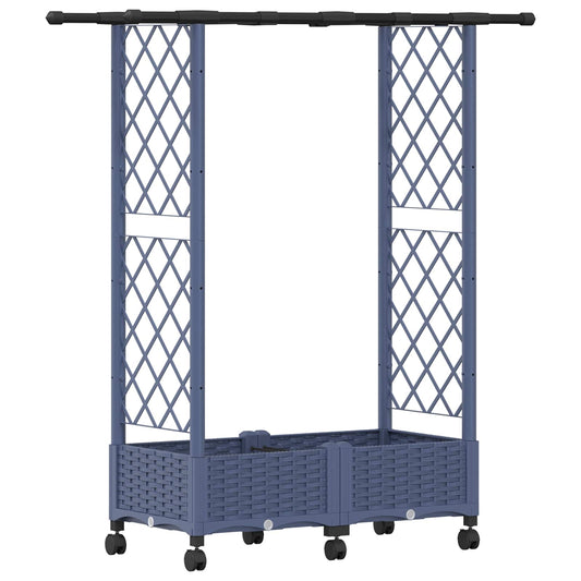 vidaXL Raised Bed with Trellis and Roof Grey 122.5 x 40 x 127 cm PP