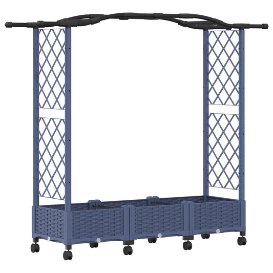 vidaXL Raised Bed with Trellis and Roof Grey 169 x 40 x 129 cm PP
