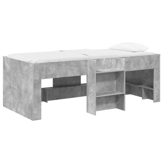 vidaXL Kids'High Bed Frame Concrete Grey 98.5 x 200 cm