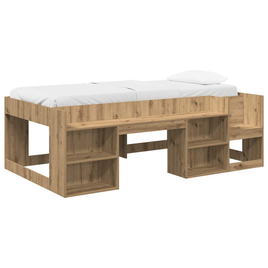 vidaXL Kids'Bed Frame with Storage Artisan Oak 80 x 200 cm