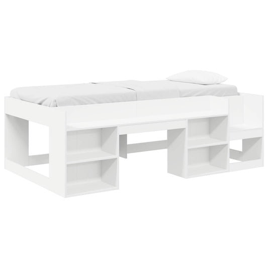 vidaXL Kids'Bed Frame with Storage White 98.5 x 200 cm