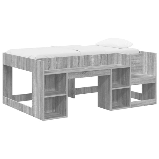 vidaXL Kids'Bed Frame with Storage Grey Sonoma 80 x 160 cm