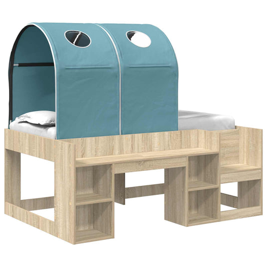 vidaXL Bed with Tunnel 3 pcs Sonoma Oak and Light Blue Engineered Wood