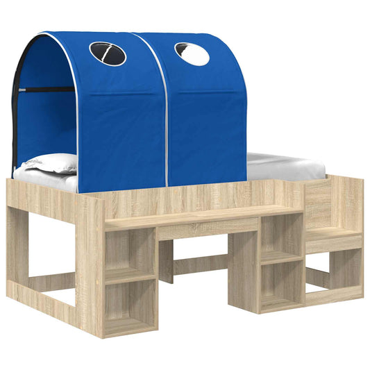 vidaXL Bed with Tunnel 3 pcs Sonoma Oak and Blue Engineered Wood