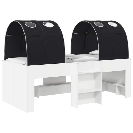 vidaXL Bed with Tunnel 4 pcs White and Black Engineered Wood