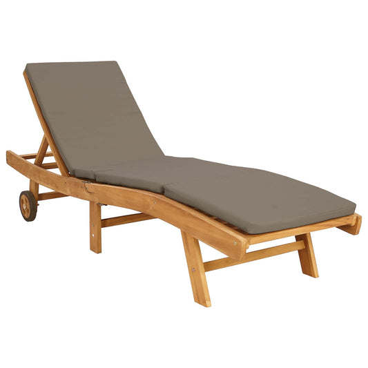 vidaXL Sun Lounger Brown and Taupe Polyester