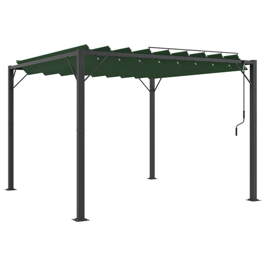 vidaXL Gazebo with Louvered Roof 3.05 x 3.07 x 2.14 m Green