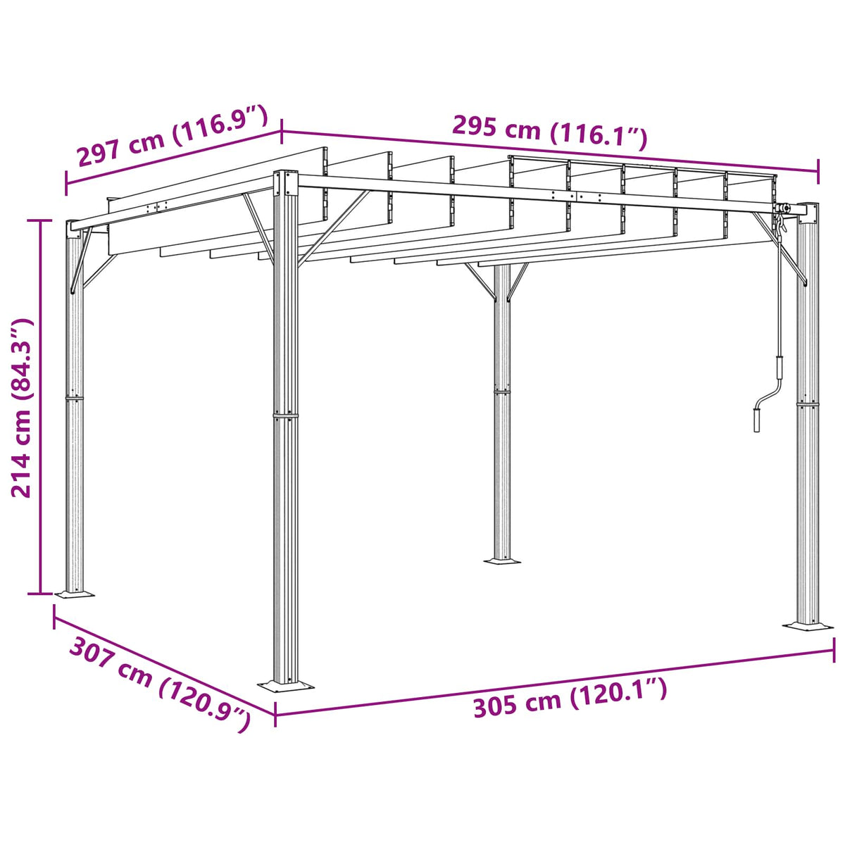 vidaXL Gazebo with Louvered Roof 3 x 3 x 2.14 m Green