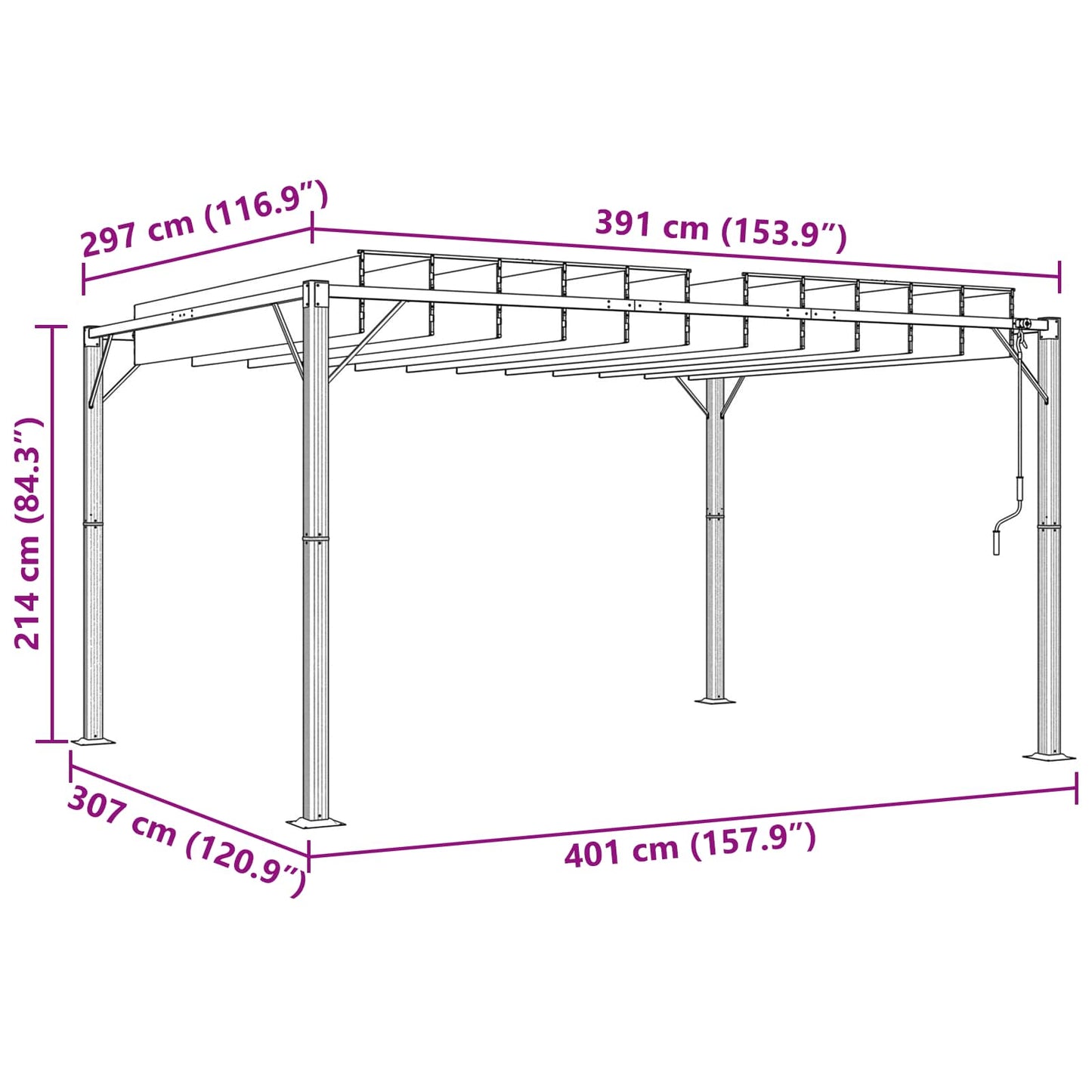 vidaXL Gazebo with Louvered Roof 3 x 4 x 2.14 m Green