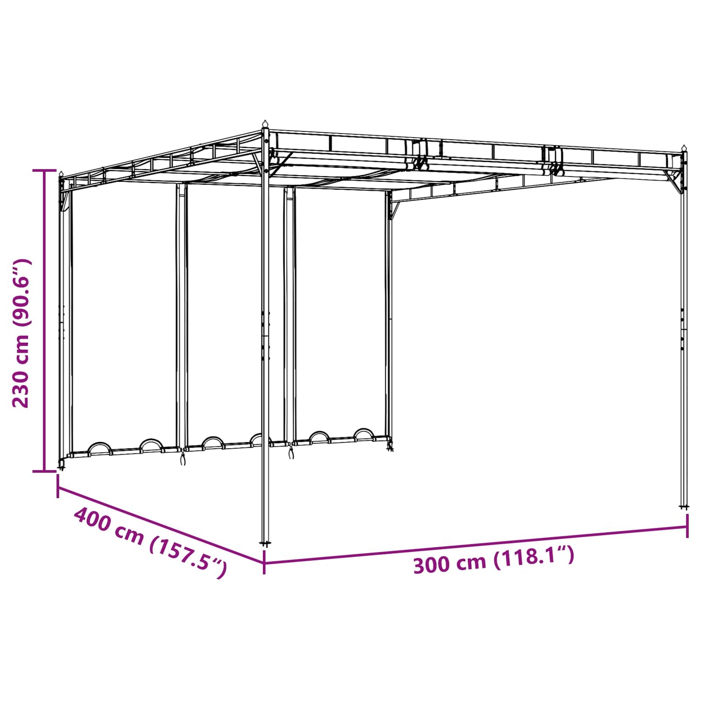 vidaXL Gazebo 4 x 3 x 2.3 m Green Polyester and Steel