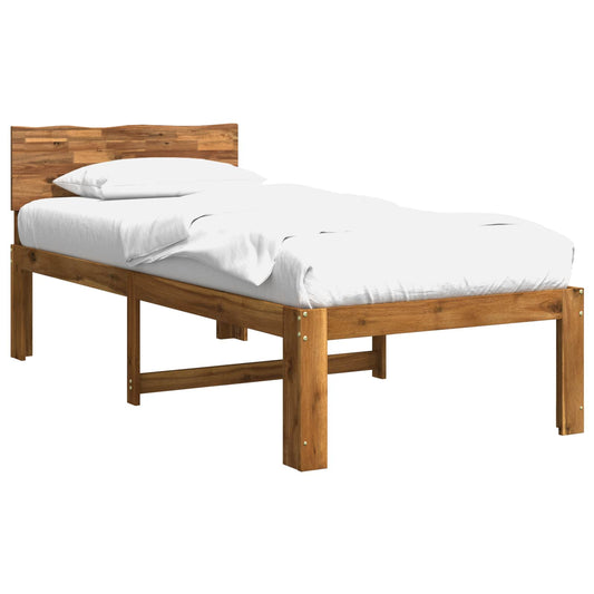 vidaXL Single Bed Frame with Headboard ROSTOCK Natural 80 x 200 cm