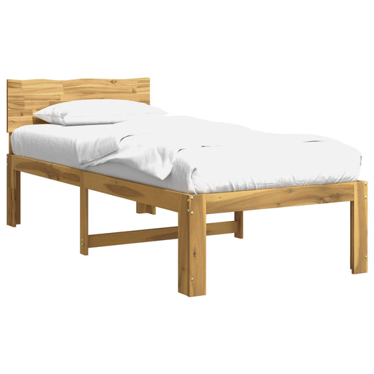 vidaXL Single Bed Frame with Headboard ROSTOCK Whitewash 90 x 200 cm