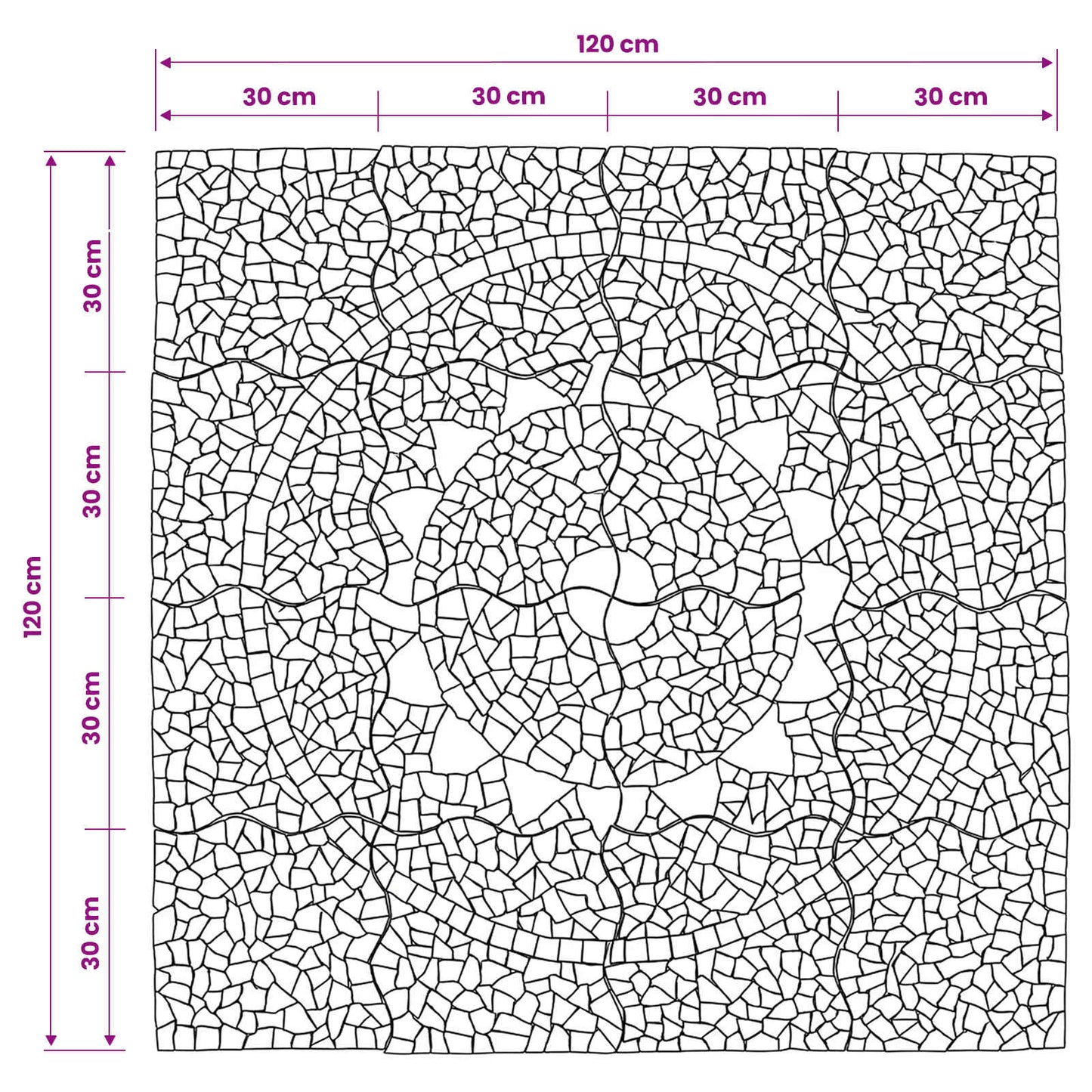 vidaXL Mosaic Tiles Sunflower Pattern Multicolour 120 x 120 cm Marble