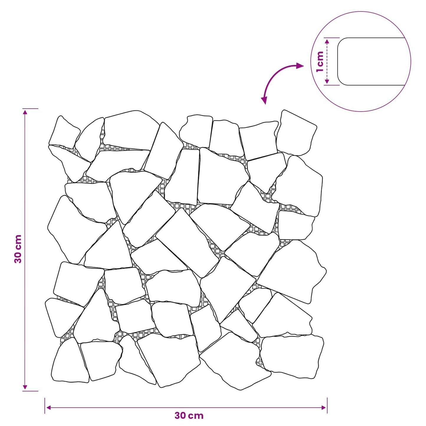 vidaXL Mosaic Tiles Cream 30 x 30 cm Marble