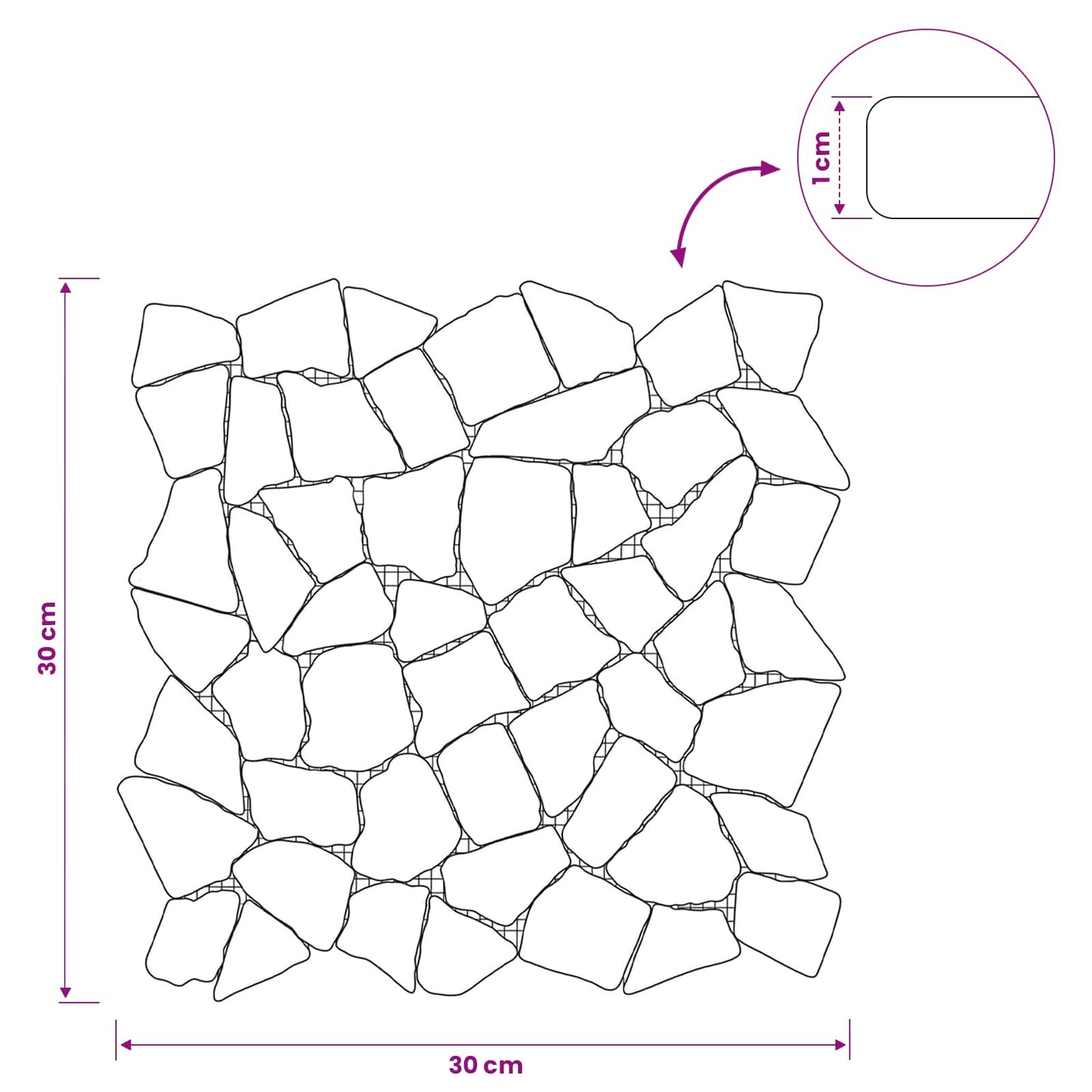 vidaXL Mosaic Tiles Light Grey 30 x 30 cm Marble