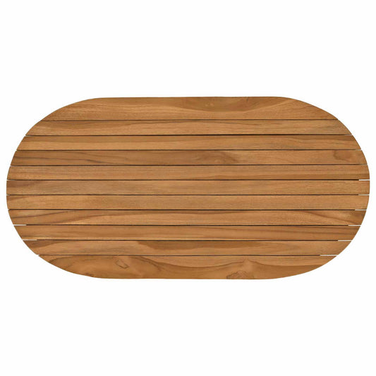 vidaXL Table Top 80 x 40 x 3.5 cm Oval Solid Teak Wood Natural