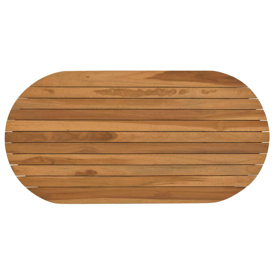vidaXL Table Top 90 x 45 x 3.5 cm Oval Solid Teak Wood Natural