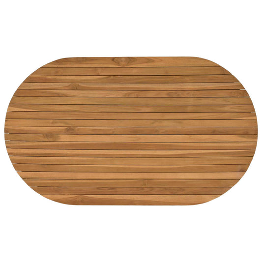 vidaXL Table Top 120 x 70 x 3.5 cm Oval Solid Teak Wood Natural