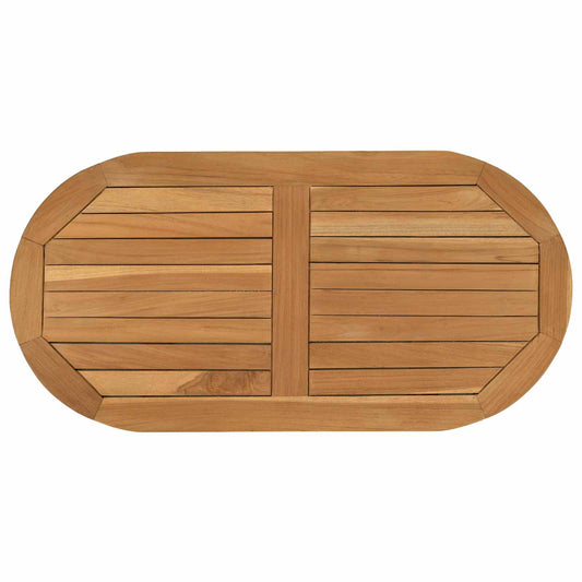 vidaXL Table Top 80 x 40 x 2.5 cm Oval Solid Teak Wood Natural