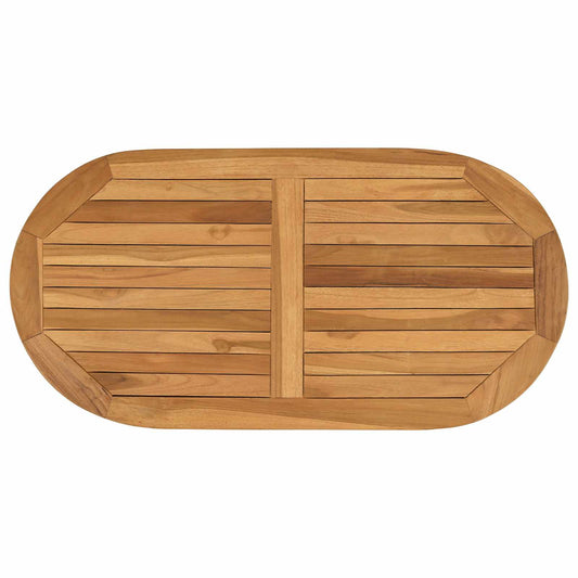 vidaXL Table Top Oval Solid Teak Wood Natural