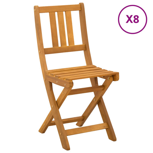 vidaXL Garden Chair 8 pcs Natural Solid Acacia Wood