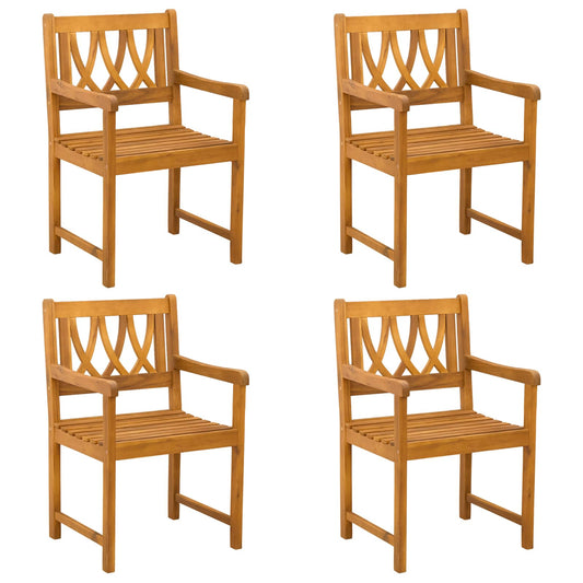 vidaXL Garden Chairs 4 pcs Natural Solid Acacia Wood