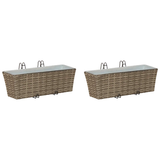 vidaXL Railing 2 pcs 50 x 17 x 17 cm Metal