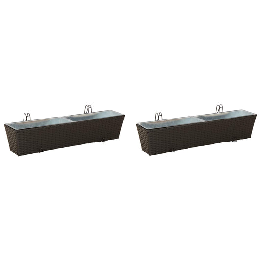 vidaXL Railing 2 pcs 80 x 17 x 17 cm Metal