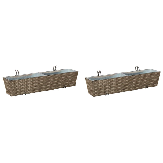 vidaXL Railing 2 pcs 80 x 17 x 17 cm Metal