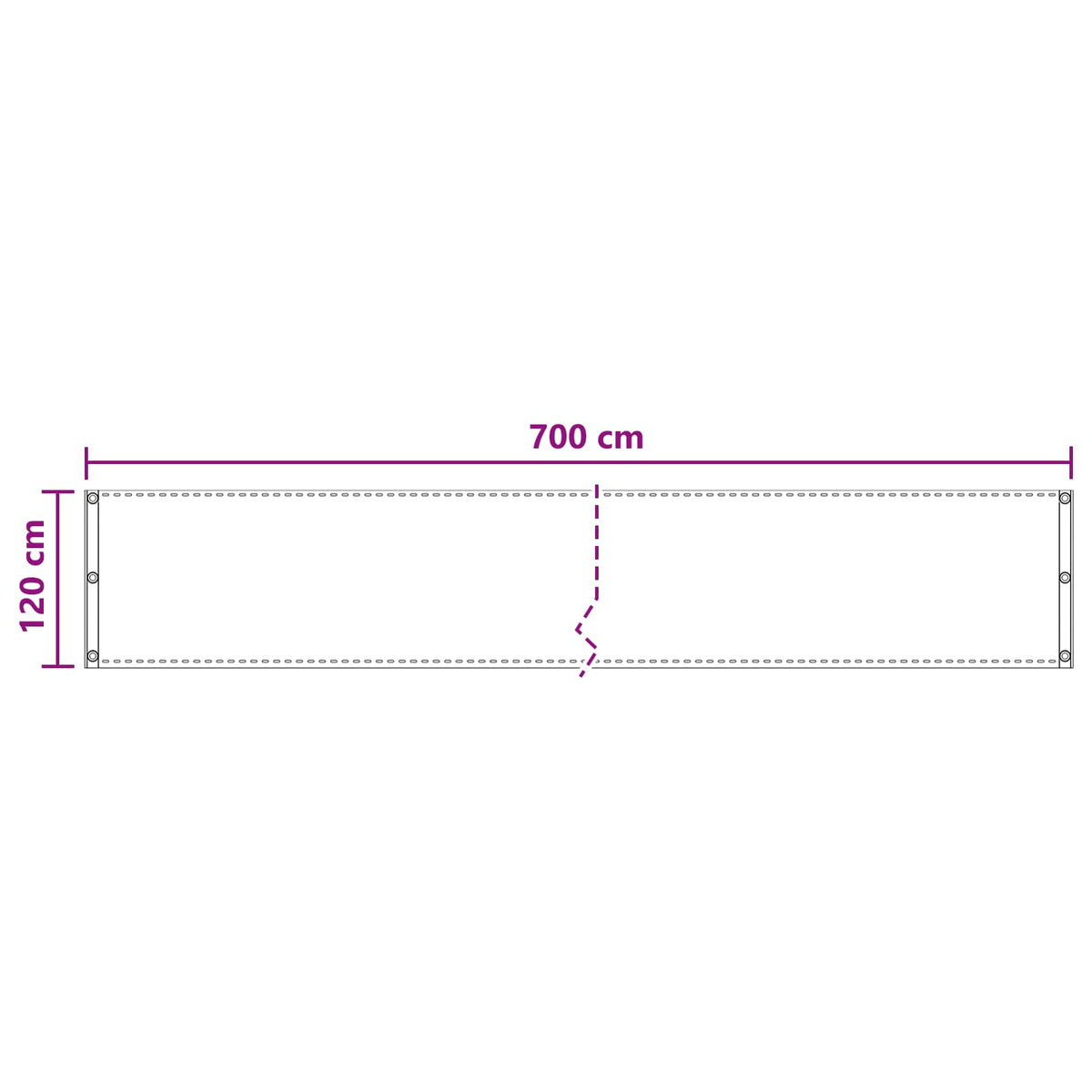 vidaXL Balcony Screen Beige 120 x 700 cm HDPE and Aluminium