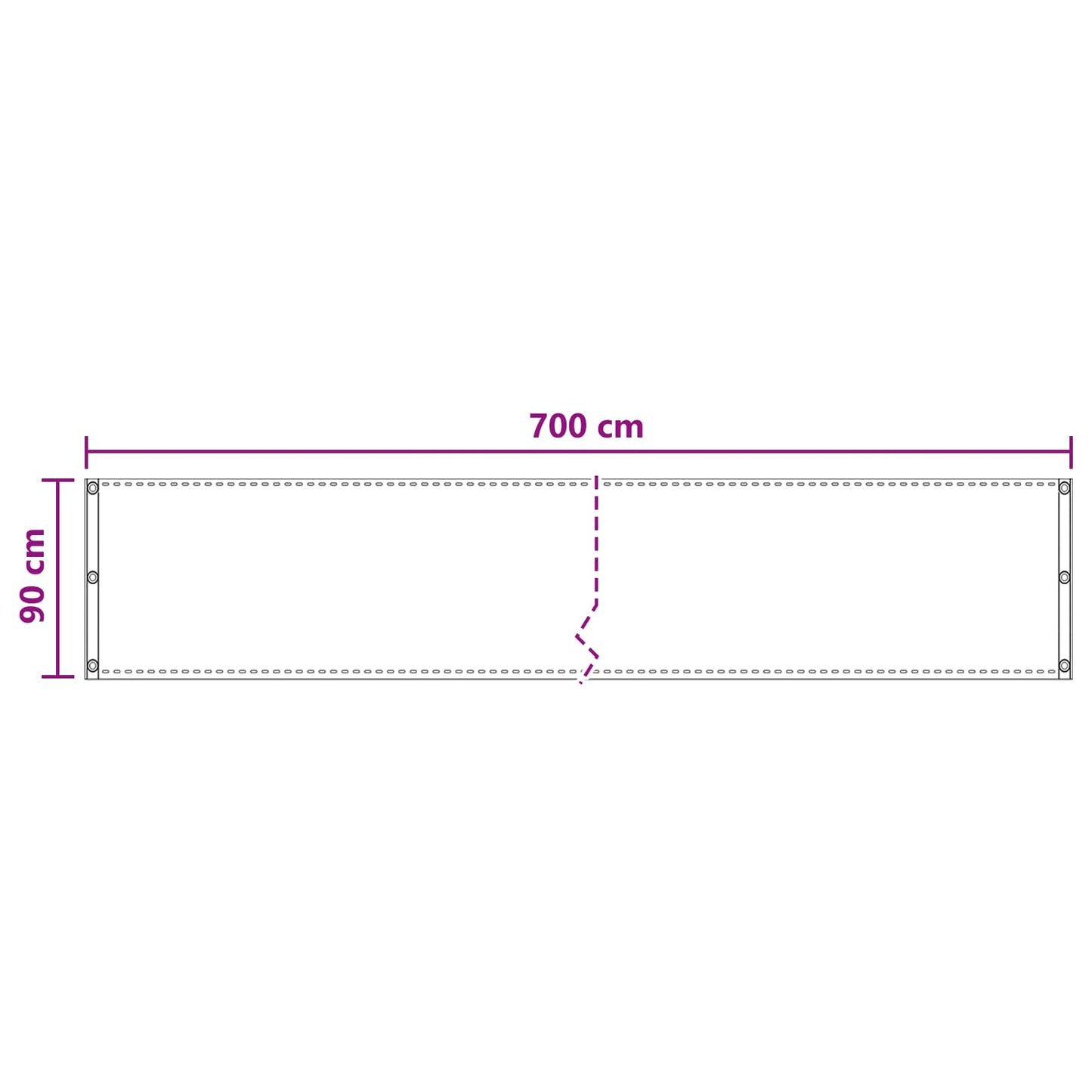 vidaXL Balcony Screen Cream 90 x 700 cm HDPE and Aluminium