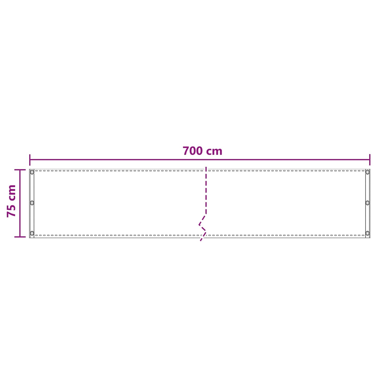 vidaXL Balcony Screen Taupe 75 x 700 cm HDPE and Aluminium