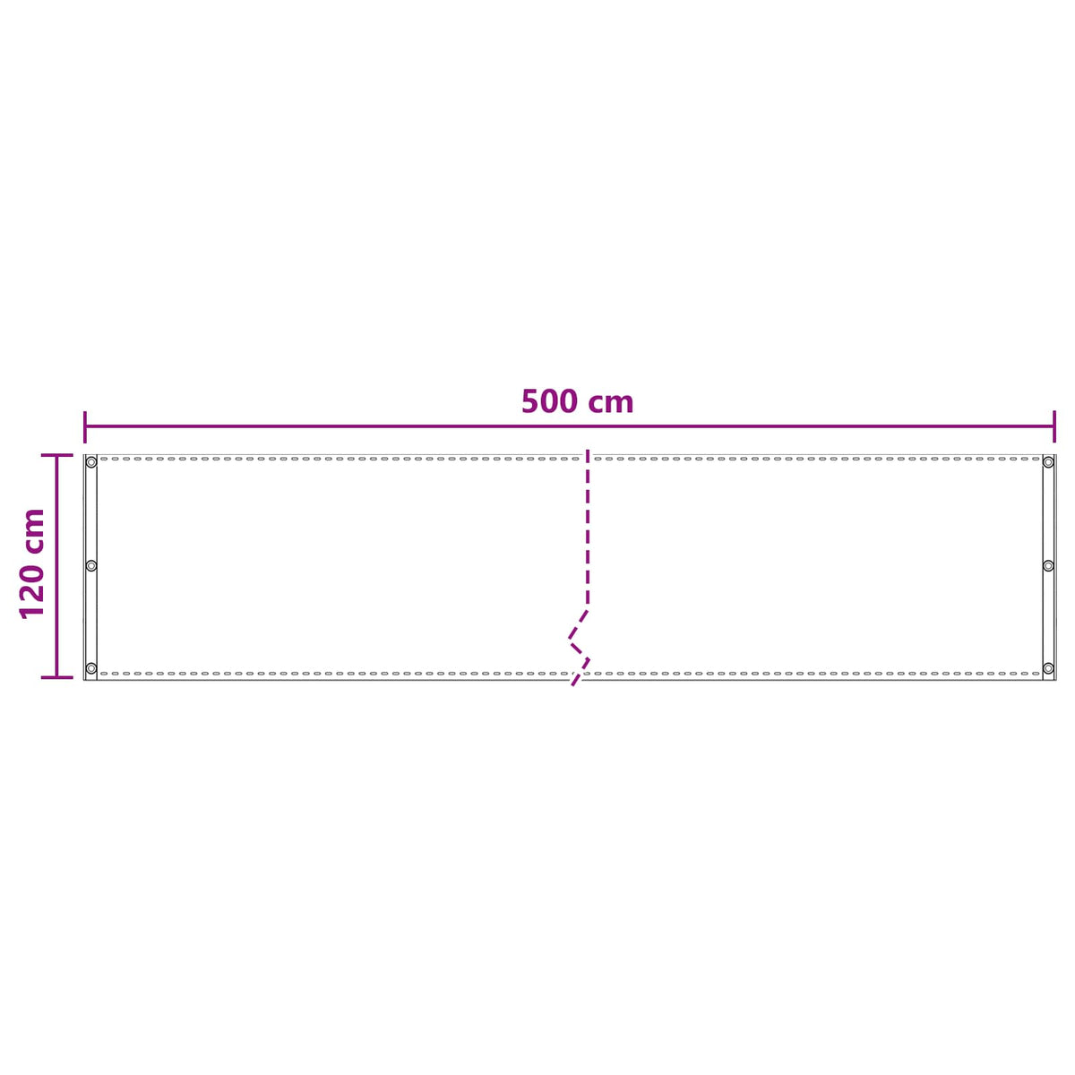 vidaXL Balcony Screen Rectangular 120 x 500 cm HDPE Light Grey