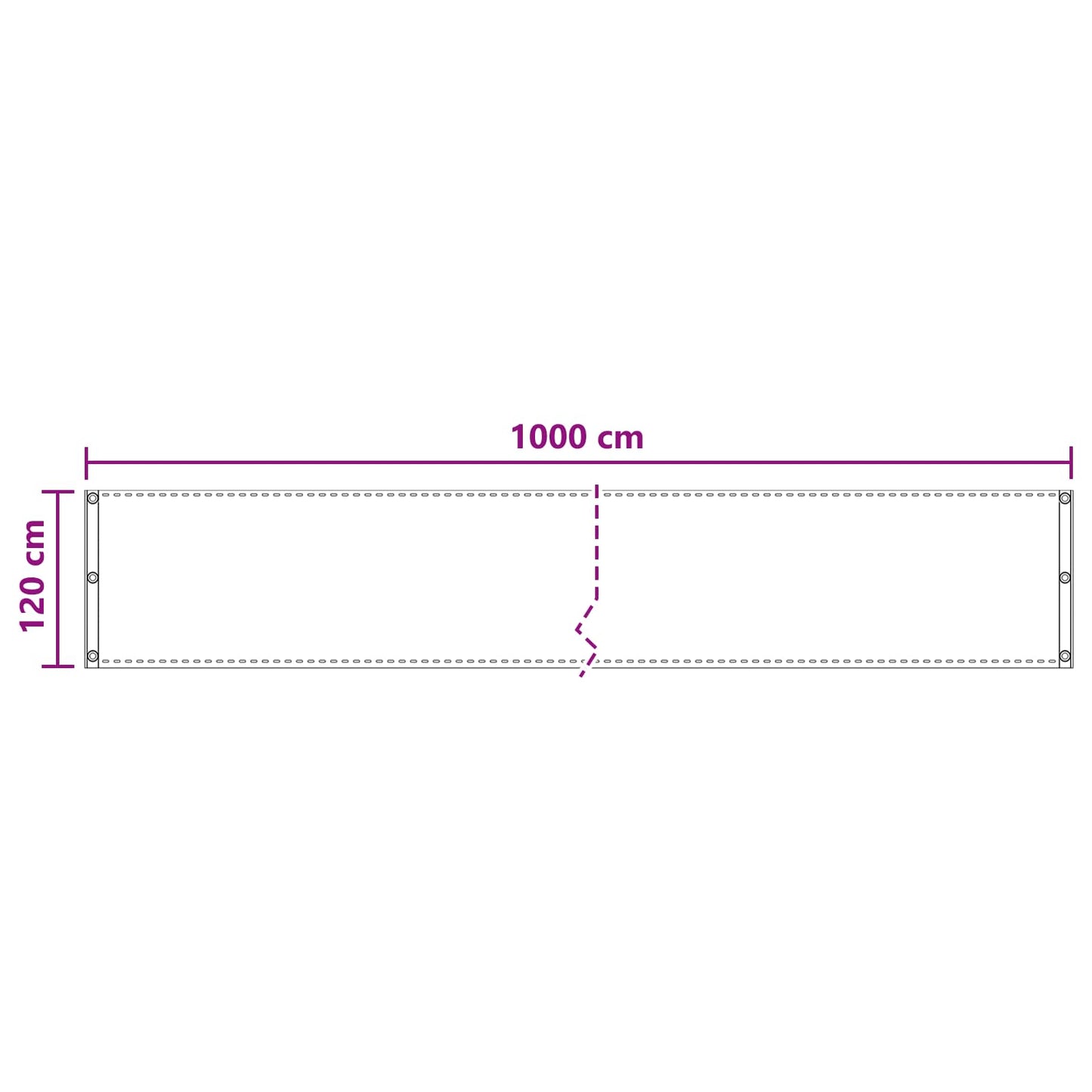 vidaXL Balcony Screen Light Grey 120 x 1000 cm HDPE and Aluminium
