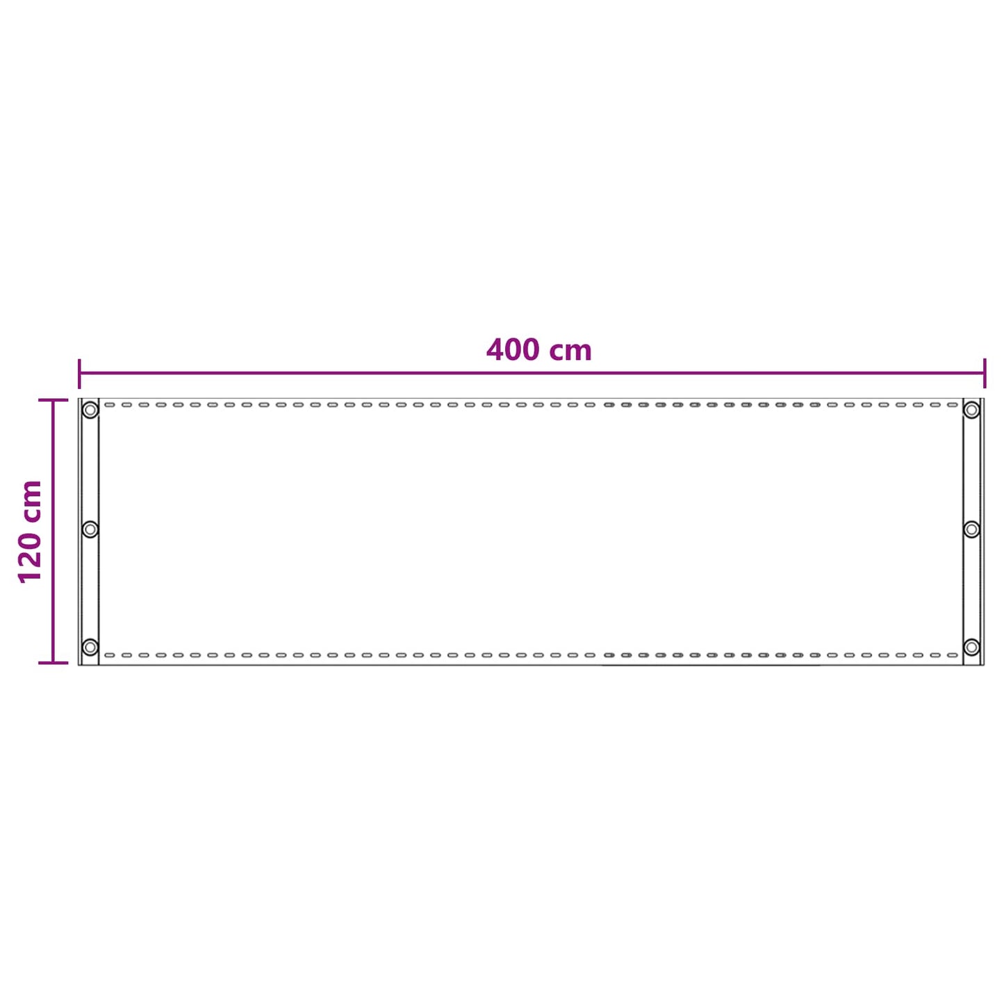 vidaXL Balcony Screen Sand 120 x 400 cm HDPE and Aluminium